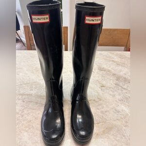 Hunter tall Glossy Black Rain Boots